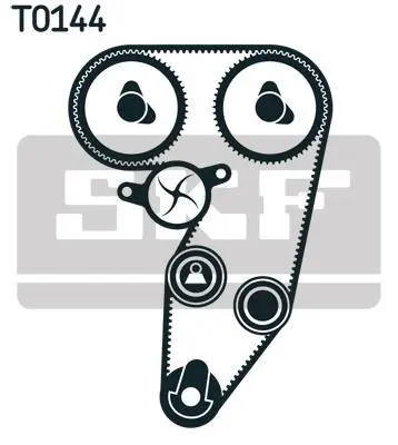 Комплект ГРМ (ремінь + ролик + водяний насос) ALFA ROMEO 145, 146, 147, 156 1.4-1.8 11.96-03.10 SKF VKMC 02181 (фото 1)