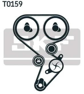 Комплект ГРМ (ремінь + ролик + водяний насос) DACIA DUSTER, LOGAN, LOGAN II, LOGAN MCV, SANDERO LADA LARGUS NISSAN BLUEBIRD SYLPHY II, KUBISTAR RENAULT CLIO II, CLIO III, DUSTER 1.4-1.6LPG 11.97- SKF VKMC 06020