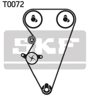 Комплект ГРМ (ремінь + ролик + водяний насос) FSO POLONEZ III LAND ROVER FREELANDER I LOTUS ELISE MG MG 6, MGF, TF, ZR, ZS, ZT, ZT- T ROVER 200, 200 II, 25 I, 400 II, 45 I, 75 1.1-1.8 09.92- SKF VKMC 07301