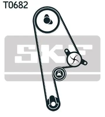 Комплект ГРМ (ремінь + ролик + водяний насос) HONDA CIVIC VII, CIVIC VIII, FR-V, STREAM 1.4-1.7 11.00-12.12 SKF VKMC 93616 (фото 1)