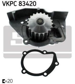 Помпа води Fiat Scudo 96-06/Ducato/Peugeot Boxer/406 1.9D/TD/2.0 94-02 SKF VKPC 83420 (фото 1)