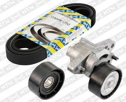 Комплект ременя генератора Megane I/Kangoo 1.4/1.6i /1.9dCi 96- (6PK1750)(+AC/+ГПК) SNR NTN KA855.19 (фото 1)