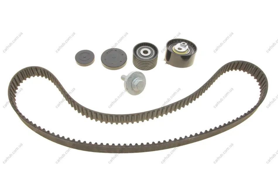 Комплект ГРМ (ремінь + ролик) DACIA DUSTER RENAULT CLIO III, FLUENCE, GRAND SCENIC II, GRAND SCENIC III, LAGUNA II, LAGUNA III, MEGANE, MEGANE II, MEGANE III, MODUS 1.6/1.6ALK/1.6LPG 11.02- SNR NTN KD455.57 (фото 1)