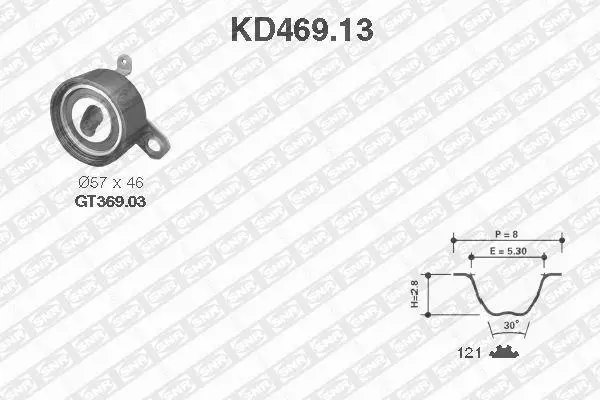 Комплект ГРМ Toyota Avensis 1.8 97-00/Corolla 1.8 92-00 SNR NTN KD469.13 (фото 1)