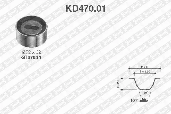 Комплект ГРМ 323 1.3-1.8i 85-04/RIO I 1.3i 00-05 SNR NTN KD470.01 (фото 1)