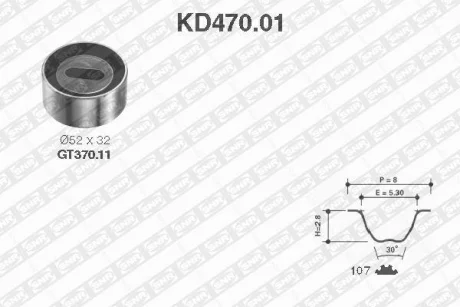 Комплект ГРМ 323 1.3-1.8i 85-04/RIO I 1.3i 00-05 SNR NTN KD470.01