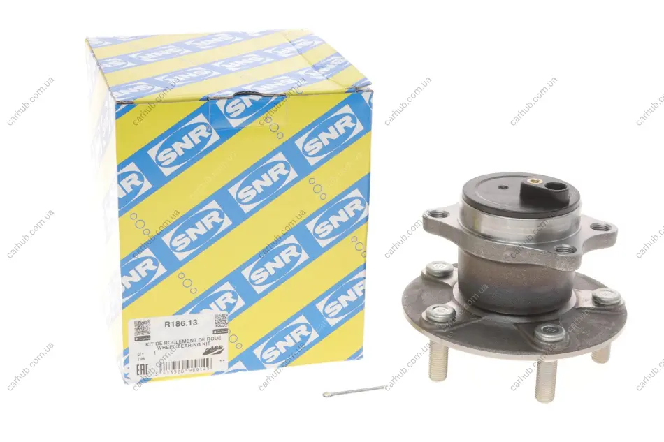 Комплект підшипника колеса задн CHRYSLER SEBRING CITROEN C4 AIRCROSS, C-CROSSER, C-CROSSER ENTERPRISE DODGE AVENGER, CALIBER JEEP COMPASS, PATRIOT MITSUBISHI ASX, LANCER VIII 1.5-3.0 06.06- SNR NTN R186.13 (фото 1)