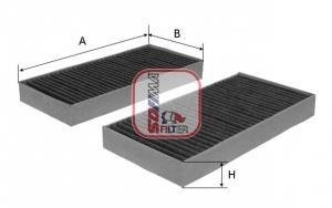 Фильтр салона BMW X3 (F25)/X4 (F26) 10-18 (угольный) (к-кт 2 шт.).) SOFIMA S 4241 CA