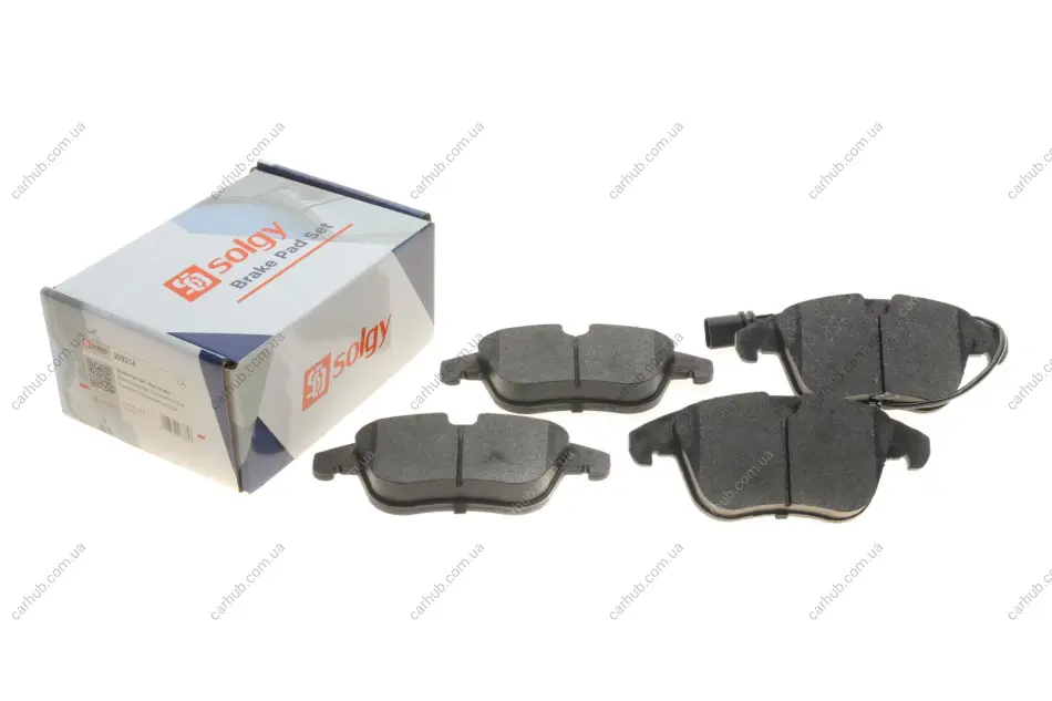 Колодки гальмівні (передні) Audi A4 07-18/Audi A5 07-/Audi Q5 12-17 (+датчик) SOLGY Solgy 209214 (фото 1)