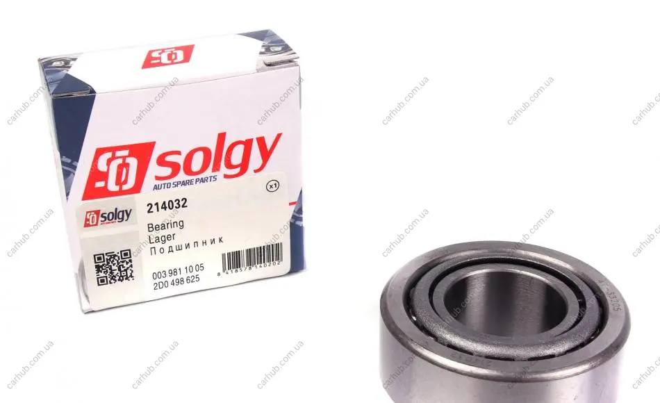 Підшипник (25x52x22) SOLGY Solgy 214032 (фото 1)