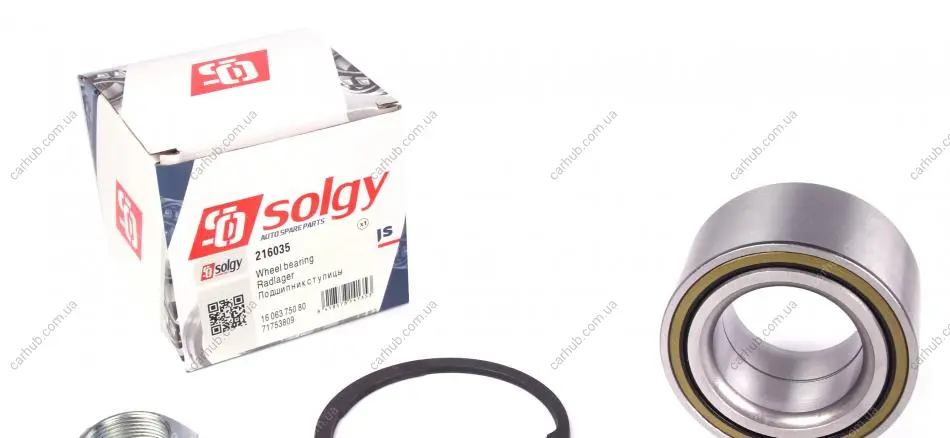 Підшипник маточини (передньої) Renault Master 98-/Fiat Ducato 02- (к-кт) SOLGY Solgy 216035 (фото 1)
