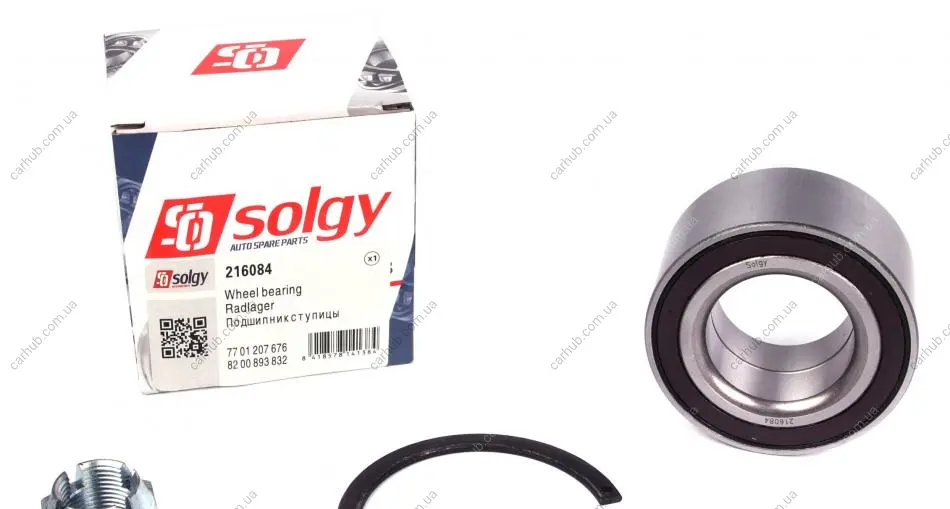 Підшипник маточини (передньої) Renault Megane II (42x77x39) (к-кт) SOLGY Solgy 216084 (фото 1)