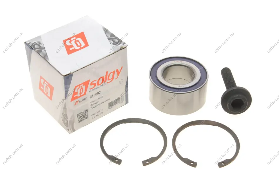 Підшипник маточини (передньої) Audi A4/A6/VW Passat 95-05 (39x75x37) (к-кт) SOLGY Solgy 216092 (фото 1)