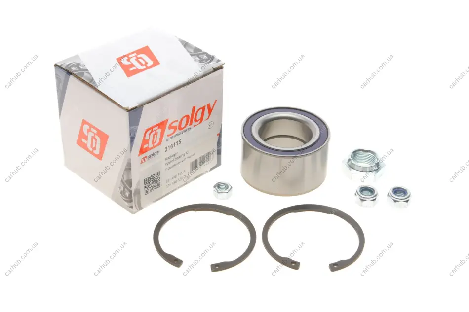 Підшипник маточини (передньої) VW Passat/Audi 80/90 74-88 (39x68x37) (к-кт) SOLGY Solgy 216115 (фото 1)