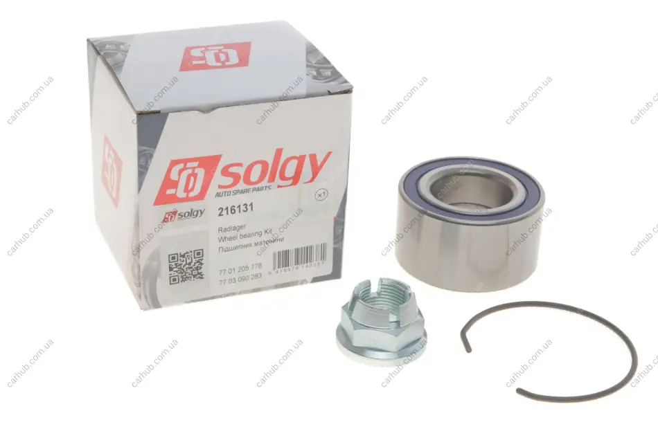 Підшипник маточини (передньої) Renault Clio 98- (35x65x35) (к-кт) SOLGY Solgy 216131 (фото 1)
