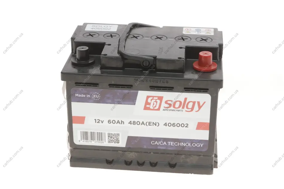 Акумуляторна батарея 60Ah/480A (242x175x190/+R) SOLGY Solgy 406002 (фото 1)