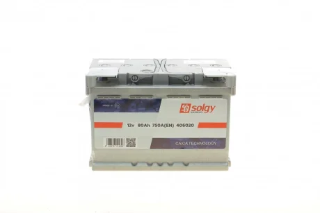 Акумуляторна батарея 80Ah/750A (278x175x190/+R) SOLGY Solgy 406020