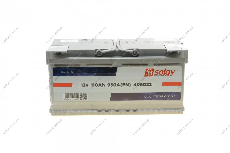 Акумуляторна батарея 110Ah/950A (395x175x190/+R) SOLGY Solgy 406022 (фото 1)