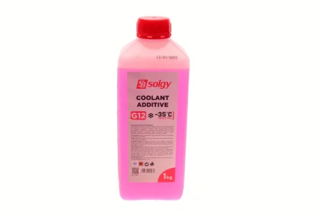Антифриз (червоний) G12 (1kg) (-35°C готовий до застосування) SOLGY Solgy 503007