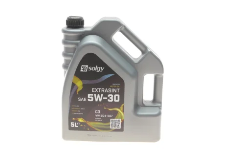 Олива 5W30 EXTRASINT C3 VW 504.00/507.00 (5L) (API SN/CF/BMW LL-04/MB 229.51/PORSCHE C30) SOLGY Solgy 504022