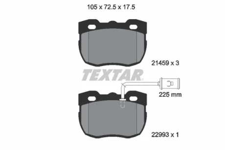 Комплект гальмівних колодок передн, LAND ROVER DISCOVERY I, RANGE ROVER I 2.0-4.3 11.88-10.98 TEXTAR 2145905