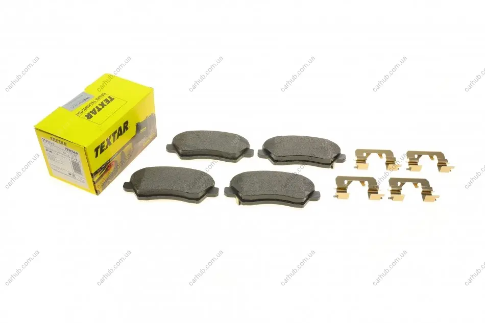 Комплект гальмівних колодок передн, HYUNDAI ELANTRA VI, I30 KIA CEE\'D, CEED, CERATO III, CERATO IV, CERATO KOUP III, PRO CEE\'D 1.0-2.0 05.13- TEXTAR 2153201 (фото 1)