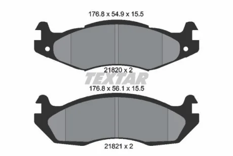 Комплект гальмівних колодок передн, CHEVROLET CAPRICE HUMMER HUMMER H1 JEEP CHEROKEE, CJ5 - CJ8, COMANCHE, GRAND WAGONEER, WRANGLER I 2.1D-6.5D 09.79-12.04 TEXTAR 2182001
