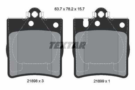 Колодки гальмівні (задні) MB C-class (W203) 01-11/E-class (W210) 96-03 (Ate-Teves) Q+ TEXTAR 2189803 (фото 1)