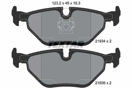 Комплект гальмівних колодок задн, MG MG X-POWER SAAB 9-5 1.9D-5.0 09.97-12.09 TEXTAR 2193404