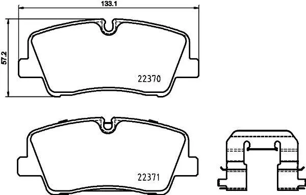 Комплект гальмівних колодок задн, HYUNDAI H350 2.5D 04.15- TEXTAR 2237001 (фото 1)