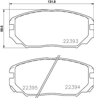 Комплект гальмівних колодок передн, HYUNDAI SONATA V, TUCSON KIA OPIRUS 2.0-3.8 06.04-10.12 TEXTAR 2239301 (фото 1)