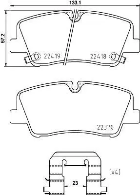 Комплект гальмівних колодок задн, HYUNDAI H350 2.5D 04.15- TEXTAR 2241801 (фото 1)