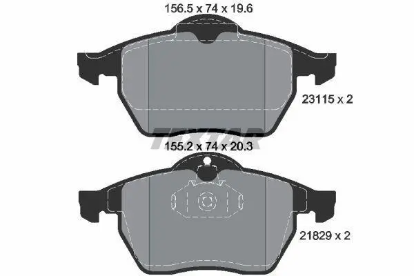 Комплект гальмівних колодок передн, CHEVROLET VECTRA OPEL CALIBRA A, VECTRA B SAAB 900 II, 9-3, 9-5 1.6-3.0D 08.91-12.09 TEXTAR 2311502 (фото 1)