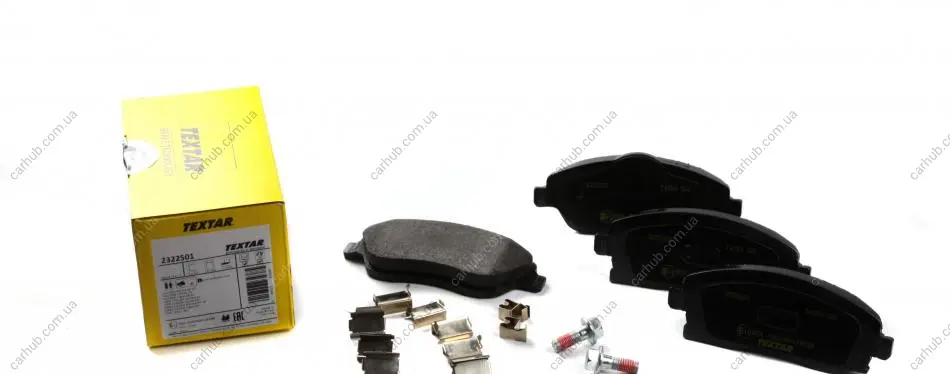 Комплект гальмівних колодок передн, OPEL COMBO, COMBO TOUR, CORSA C, MERIVA A, TIGRA 1.0-1.8 09.00- TEXTAR 2322501 (фото 1)