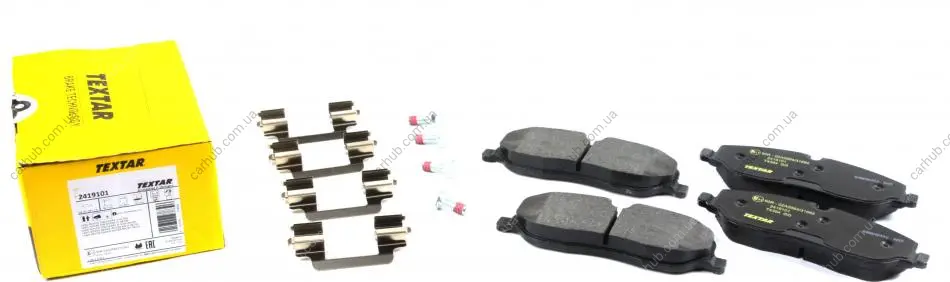 Комплект гальмівних колодок передн, LAND ROVER DISCOVERY III, DISCOVERY IV, RANGE ROVER III, RANGE ROVER SPORT I 2.7D-4.4 03.02-12.18 TEXTAR 2419101 (фото 1)
