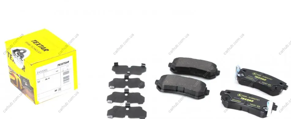 Комплект гальмівних колодок задн, HYUNDAI ACCENT III, ELANTRA IV KIA RIO II, SPORTAGE II 1.4-2.7 09.04-12.11 TEXTAR 2432001 (фото 1)