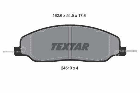 Комплект гальмівних колодок передн, FORD USA MUSTANG 3.7-5.4 01.04- TEXTAR 2451301
