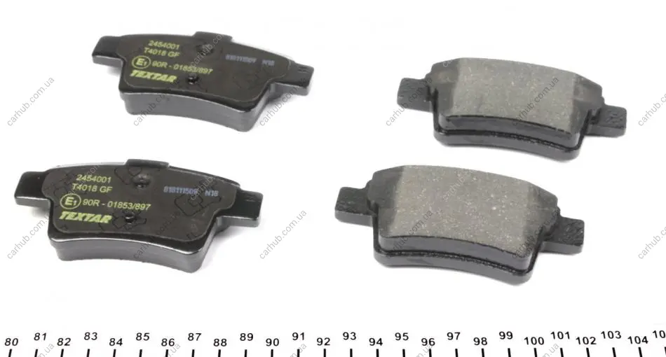 Комплект гальмівних колодок задн, CITROEN C4 GRAND PICASSO I, C4 I, C4 PICASSO I PEUGEOT 408 1.6-2.0D 07.06- TEXTAR 2454001 (фото 1)