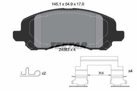 Тормозные колодки (передние) Jeep Compass/Patriot 06- (Akebono) Q+ TEXTAR 2458301