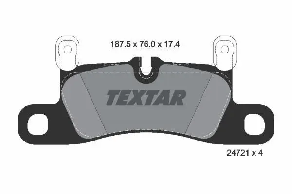 Комплект гальмівних колодок задн, PORSCHE CAYENNE 2.9-4.8 05.10- TEXTAR 2472102 (фото 1)