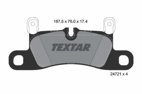 Комплект гальмівних колодок задн, PORSCHE CAYENNE 2.9-4.8 05.10- TEXTAR 2472102