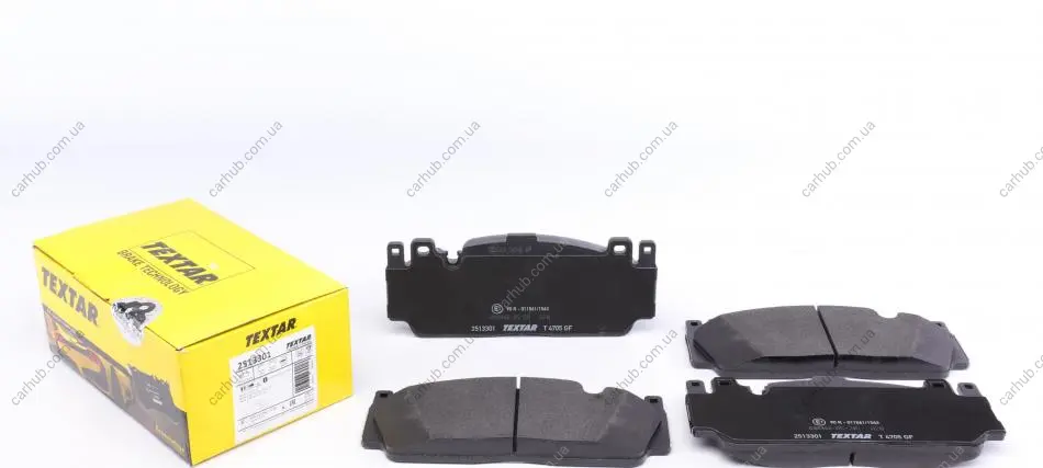 Комплект гальмівних колодок передн, BMW 2 (F22, F87), 5 (F10), 6 (F12), 6 (F13), 6 GRAN COUPE (F06) 3.0/4.4 09.11-06.21 TEXTAR 2513301 (фото 1)