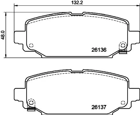 Комплект гальмівних колодок задн (з комплектуючими), JEEP WRANGLER IV 2.0-6.4 11.17- TEXTAR 2613601 (фото 1)