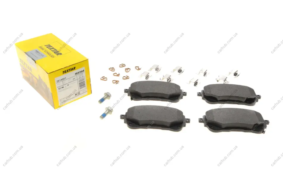 Колодки гальмівні (передні) Toyota Corolla 1.6VVTi/1.8VVTi Hybrid 19- Q+ (з датчиком) TEXTAR 2614901 (фото 1)