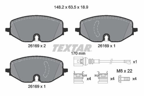 Комплект тормозных колодок TEXTAR 2616901