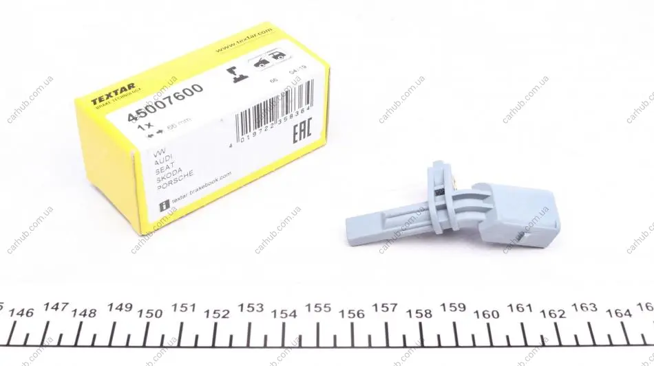 Датчик ABS задн прав MAN TGE AUDI A3, Q2, Q3, Q4 E-TRON, Q7, TT CUPRA ATECA, BORN, FORMENTOR PORSCHE CAYENNE SEAT ALHAMBRA, ATECA, LEON ST, TARRACO SKODA ENYAQ IV, KAROQ 1.0-Electric 05.02- TEXTAR 45007600 (фото 1)