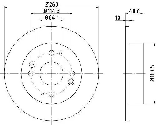 Диск гальмівний задн лів/прав HONDA ACCORD IV, ACCORD V, CIVIC VI ROVER 600 I 1.6-2.3 01.90-03.01 TEXTAR 92081700 (фото 1)