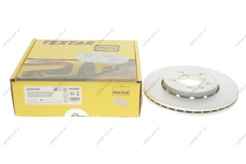 Диск гальмівний (передній) Skoda Octavia/Fabia/Roomster 06- (256x22) PRO+ TEXTAR 92082205 (фото 1)