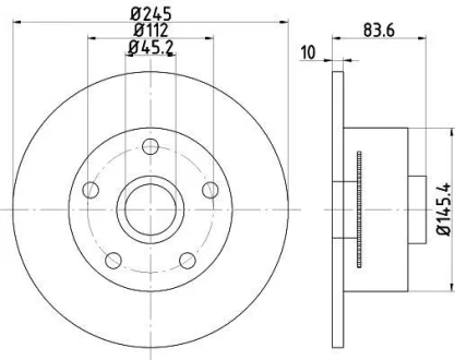 Диск гальмівний задн лів/прав AUDI A4 B5 1.6-2.8 11.94-09.01 TEXTAR 92154303