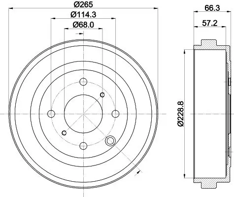 Гальмівний барабан задн NISSAN NV200, NV200 / EVALIA 1.5D/1.6 02.10- TEXTAR 94046400 (фото 1)